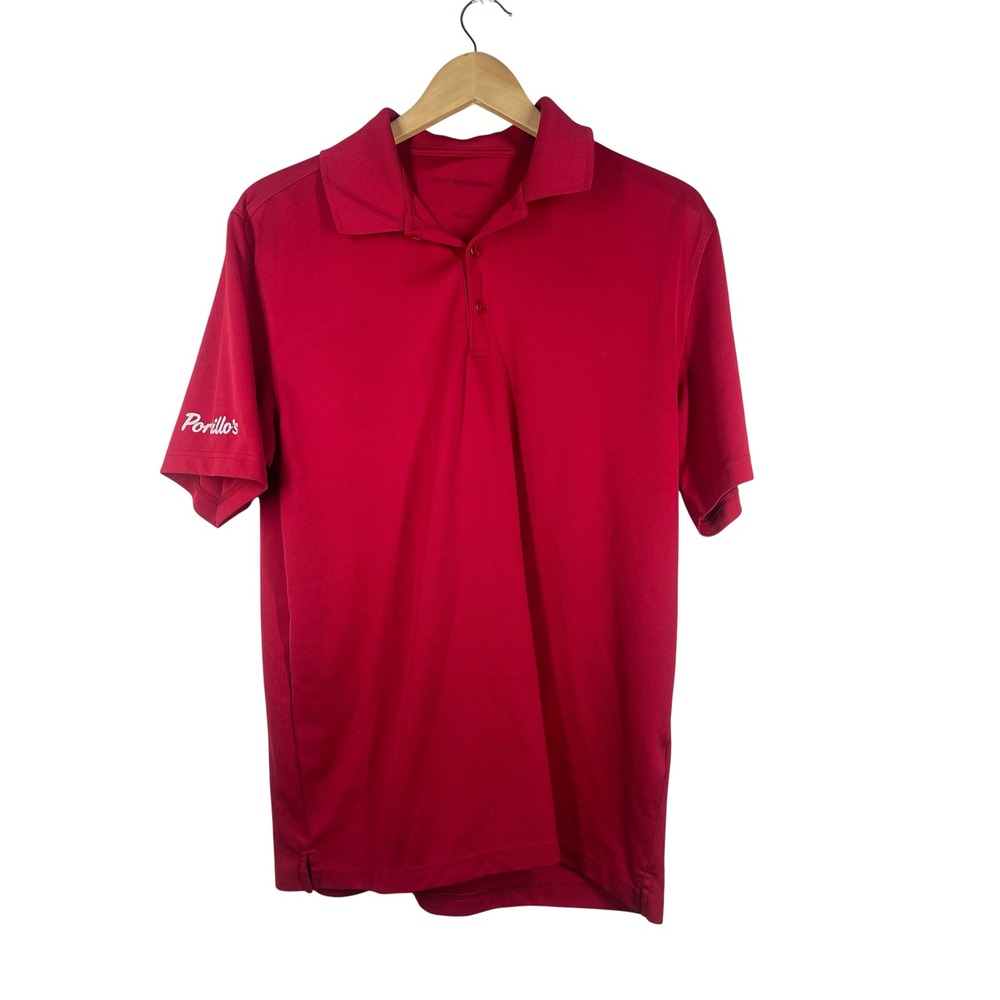 Portillo's Red Performance Polo Shirt Mens Large Short Sleeve Logo Uniform